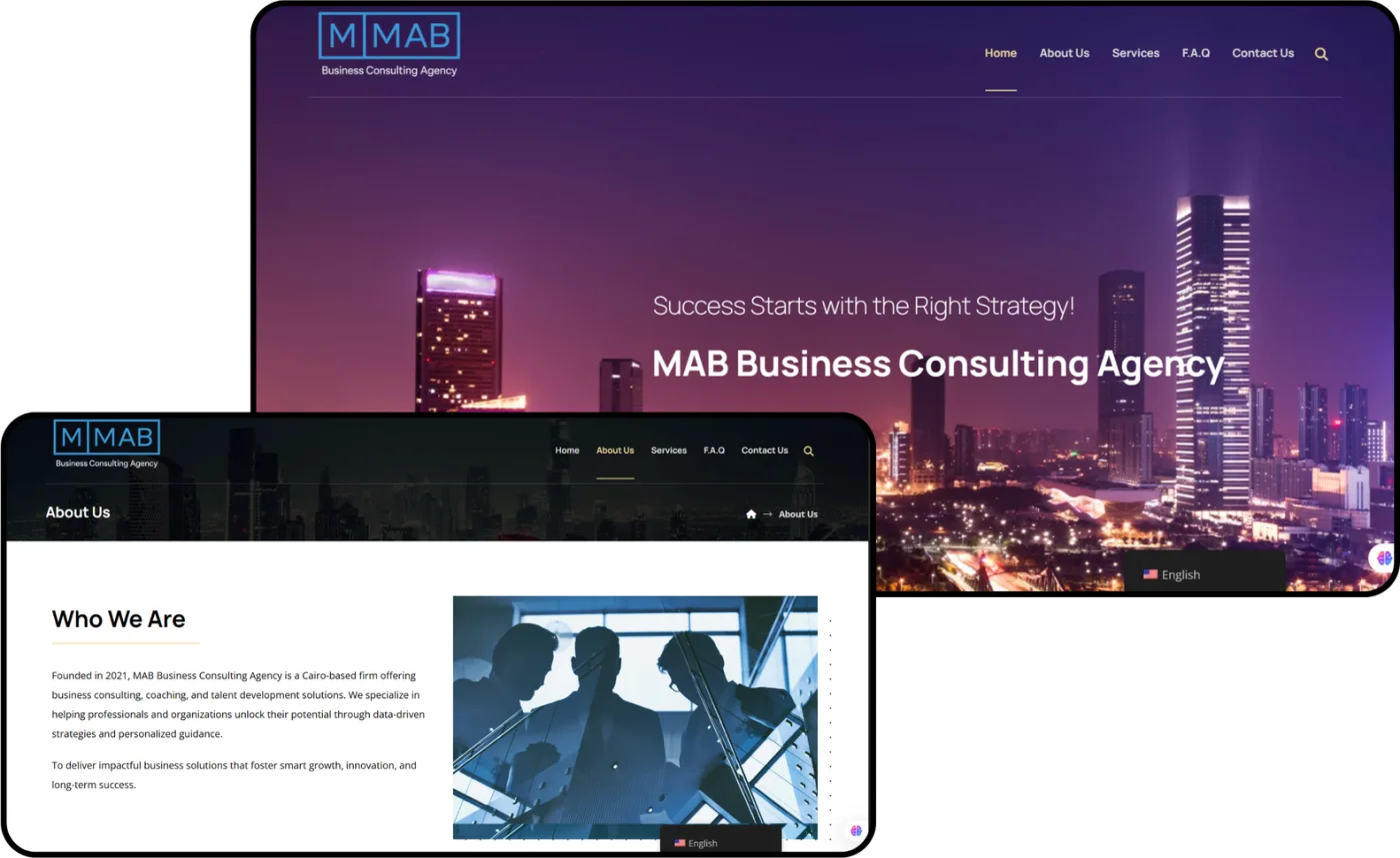 Mab Business Consulting project mockup